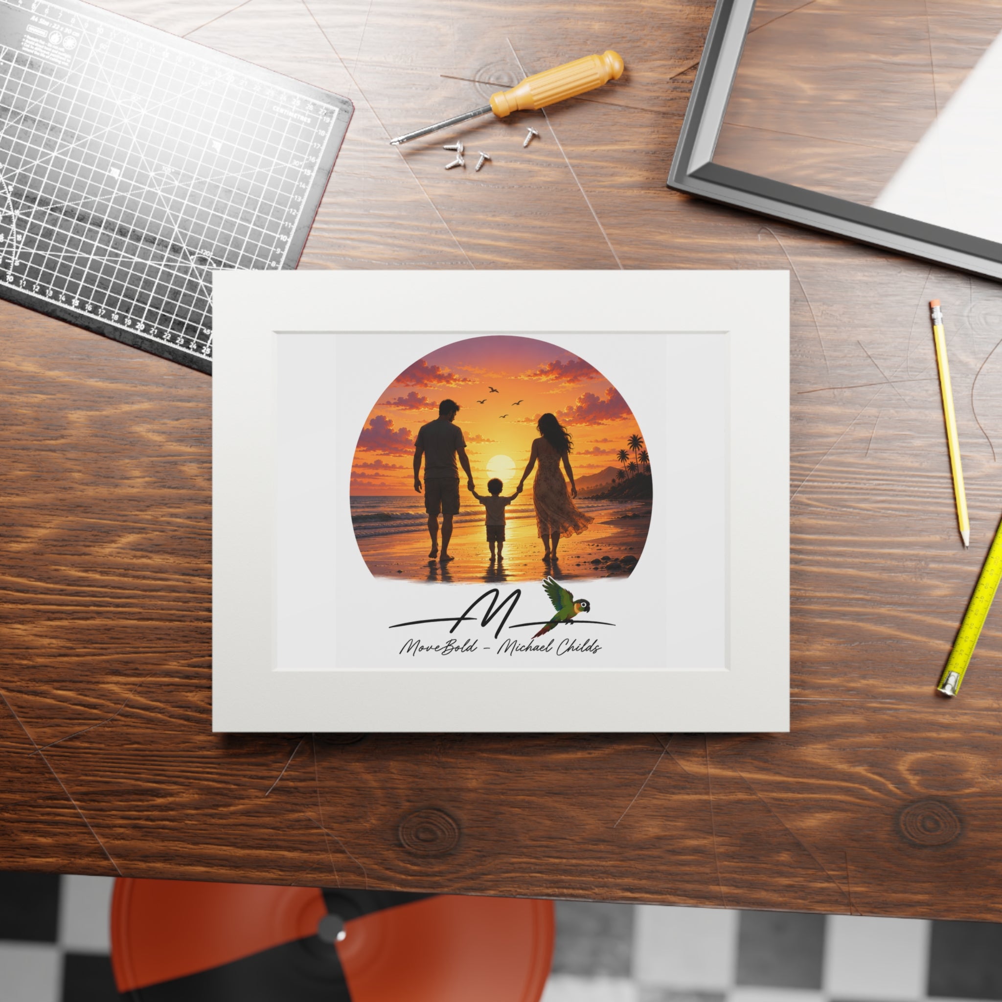 Family Fine Art Prints (Passepartout Paper Frame)