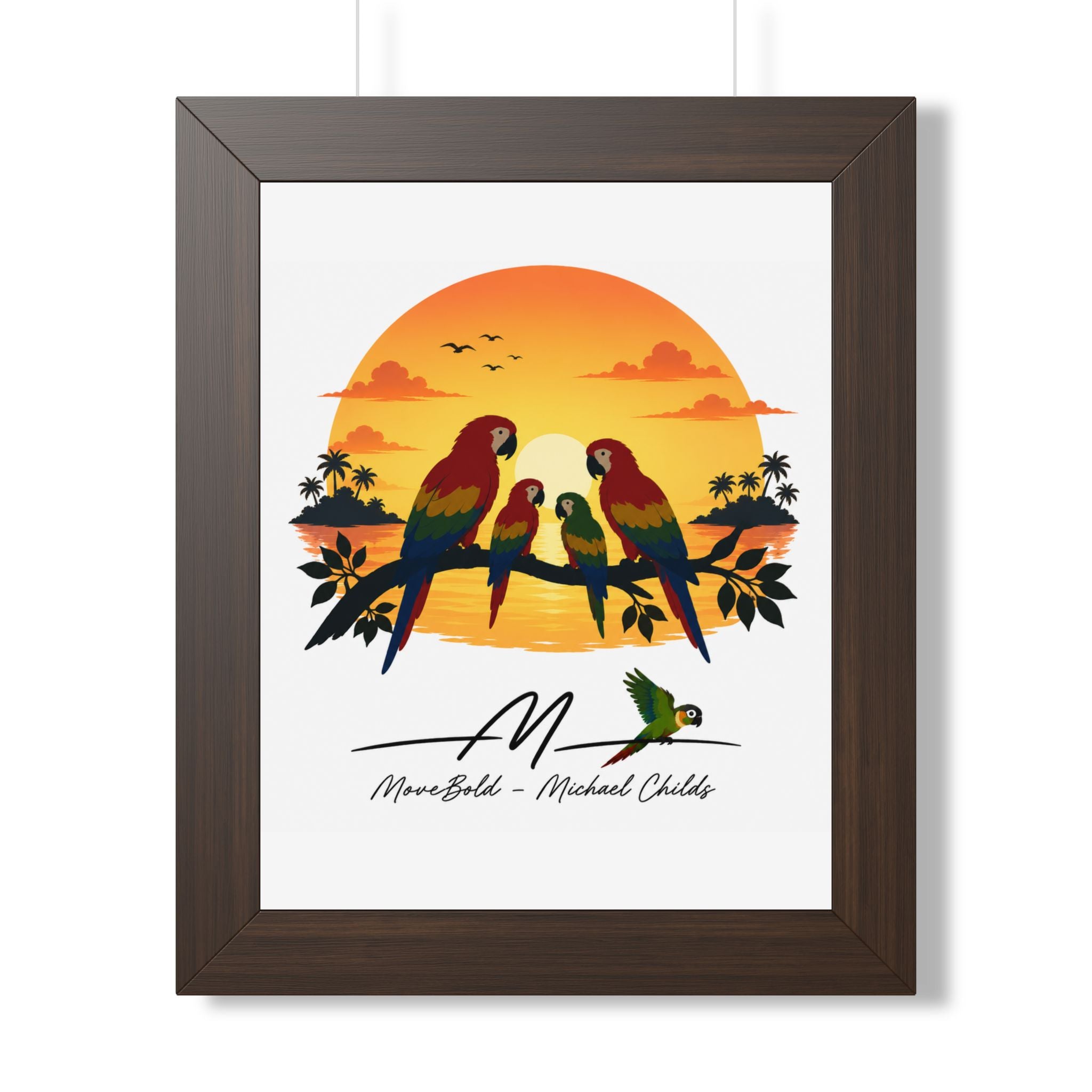 Parrot family Framed Vertical Poster