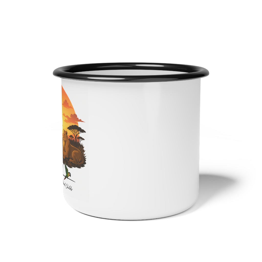 Lion family Enamel Camp Cup