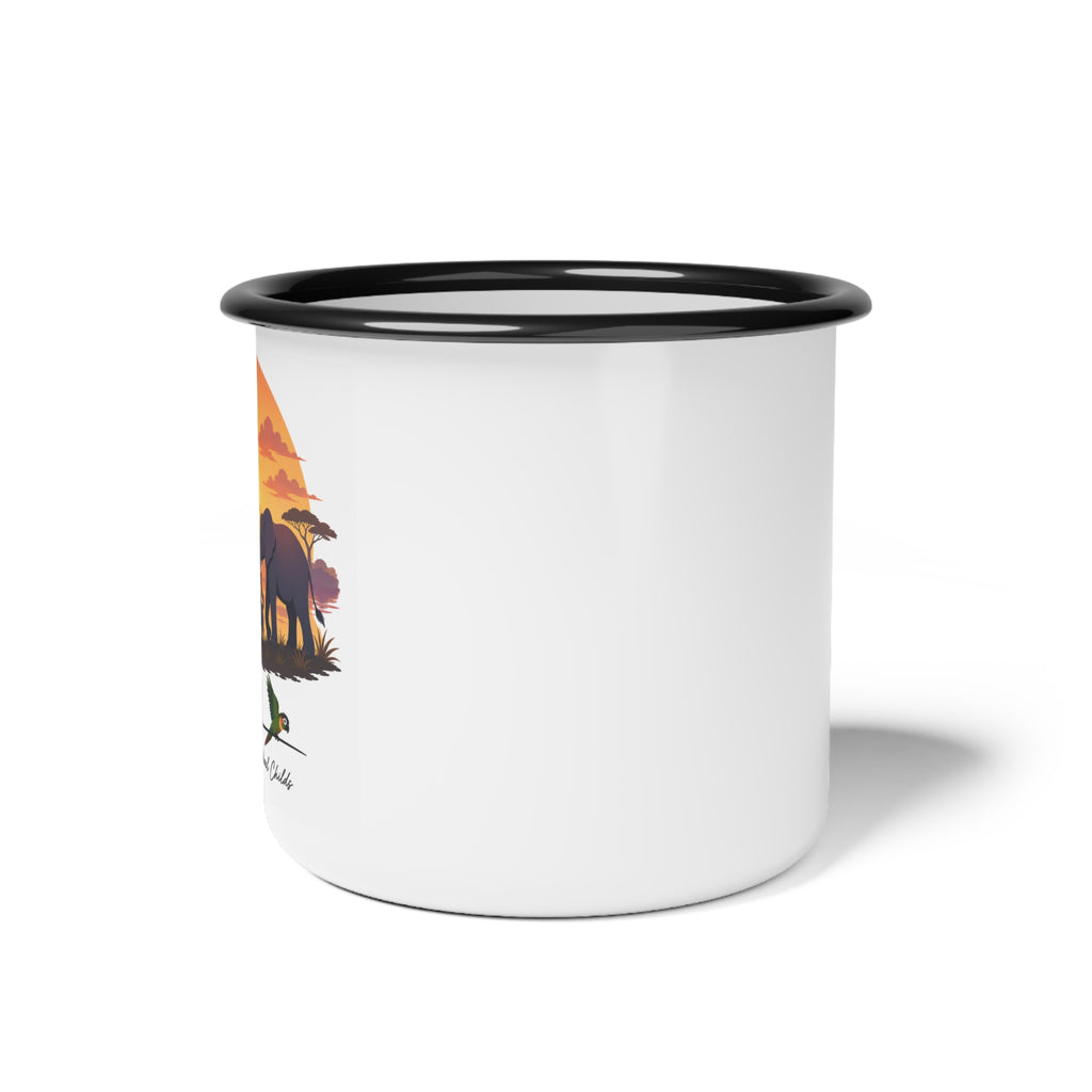 Elephant family Enamel Camp Cup
