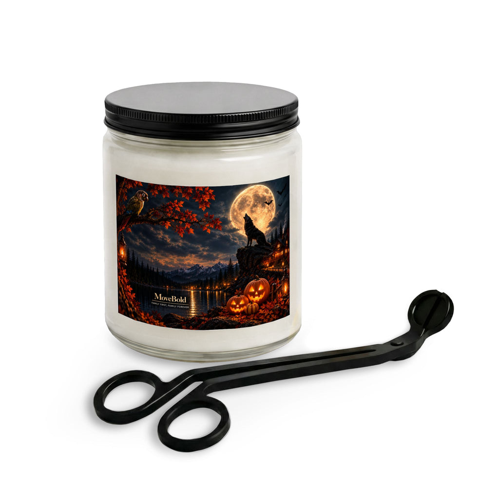 Hallowen Wolf Scene Candle Set with Wick Trimmer