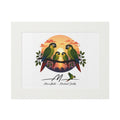 Green chèeked conure familyFine Art Prints (Passepartout Paper Frame)