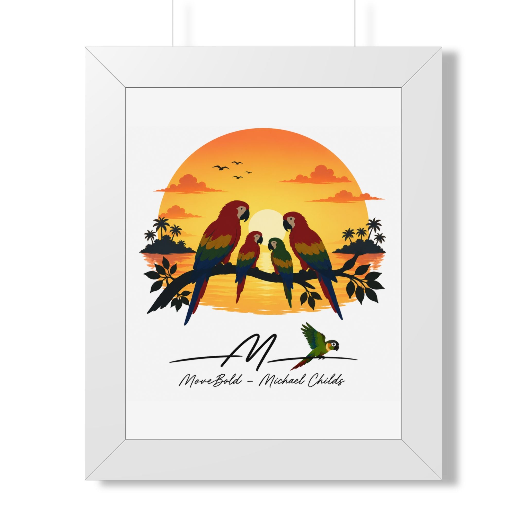 Parrot family Framed Vertical Poster