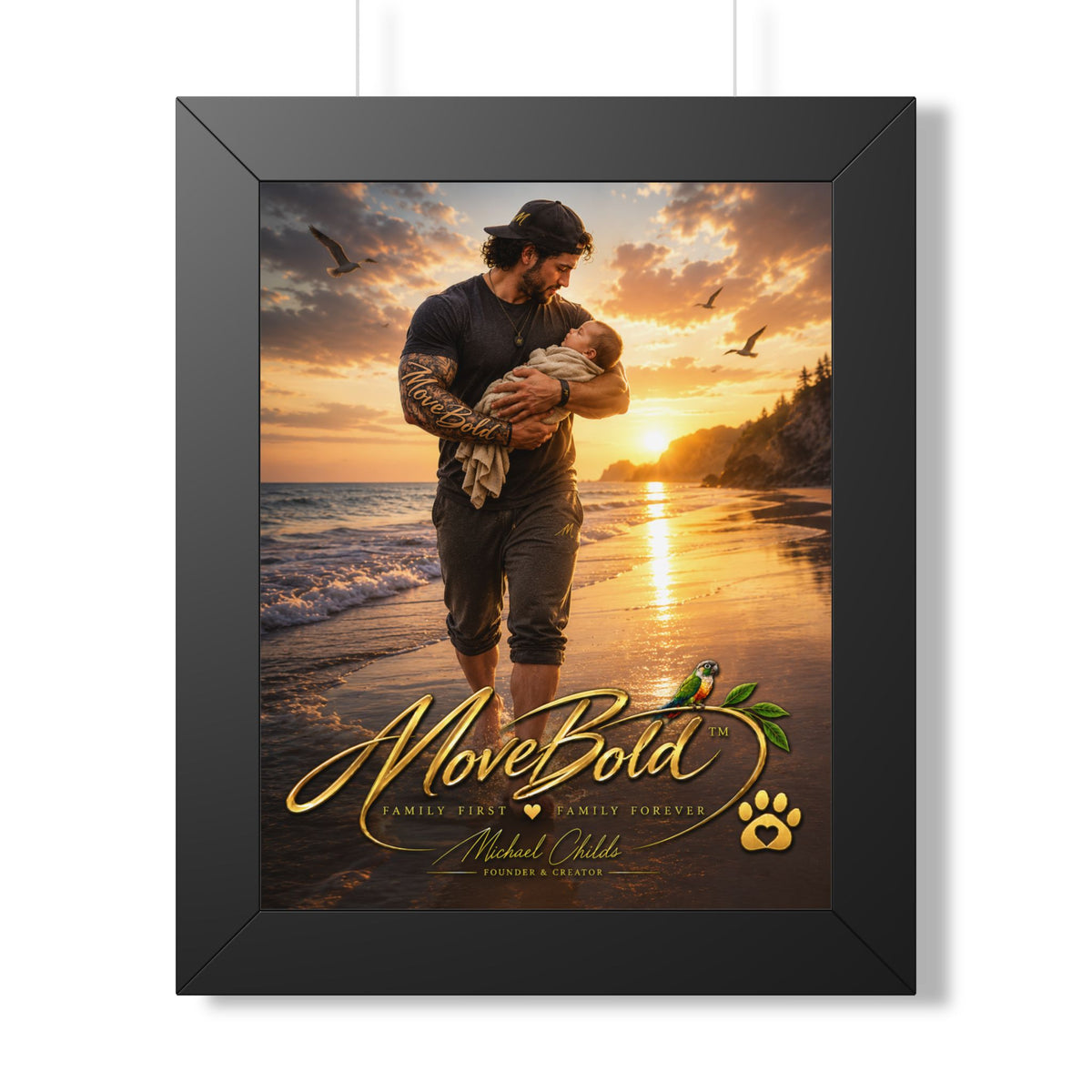 Father and son Framed Vertical Poster