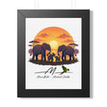 Elephant family. Framed Vertical Poster