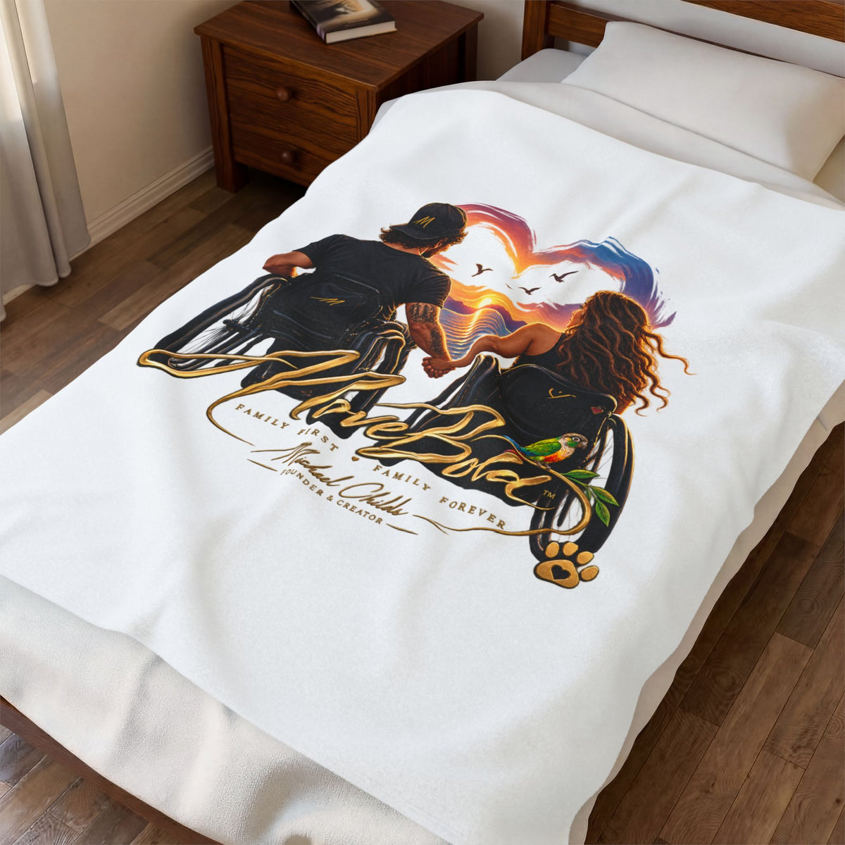 Disabled couple Velveteen Plush Blanket