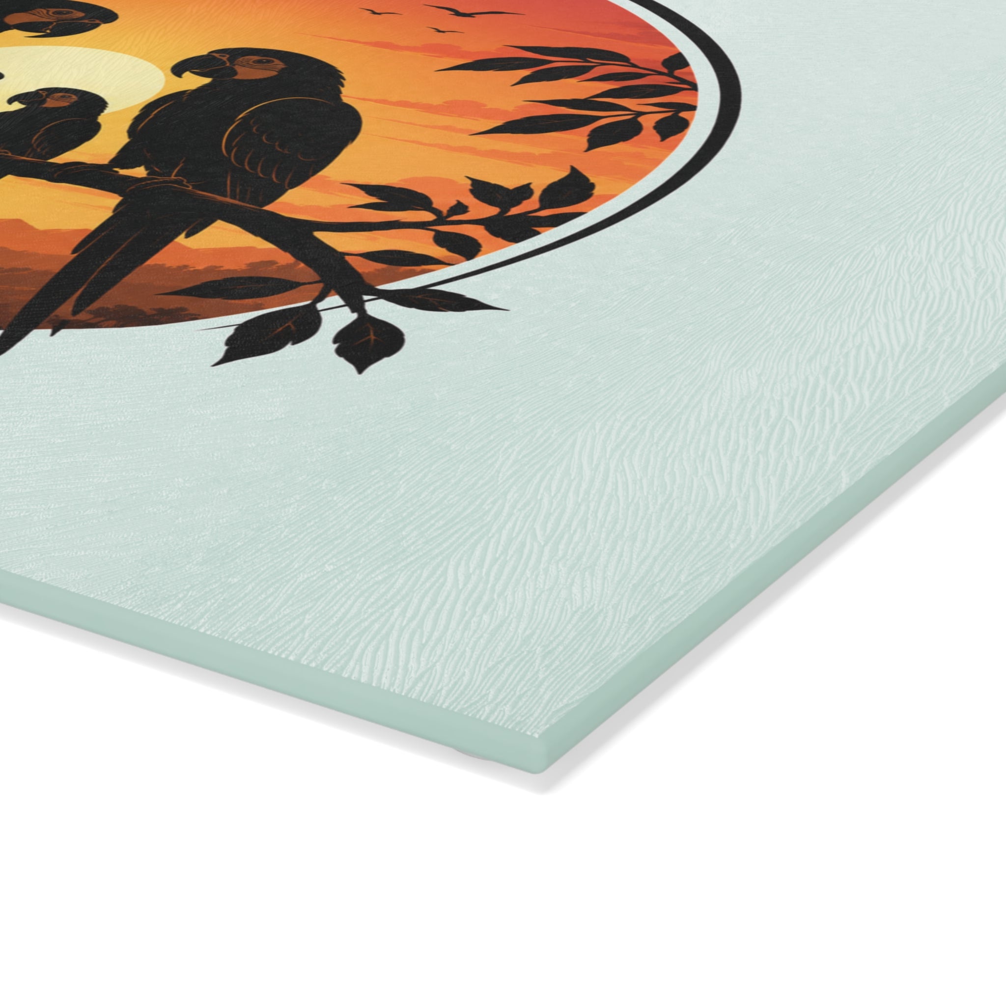Parrot family Glass Cutting Board