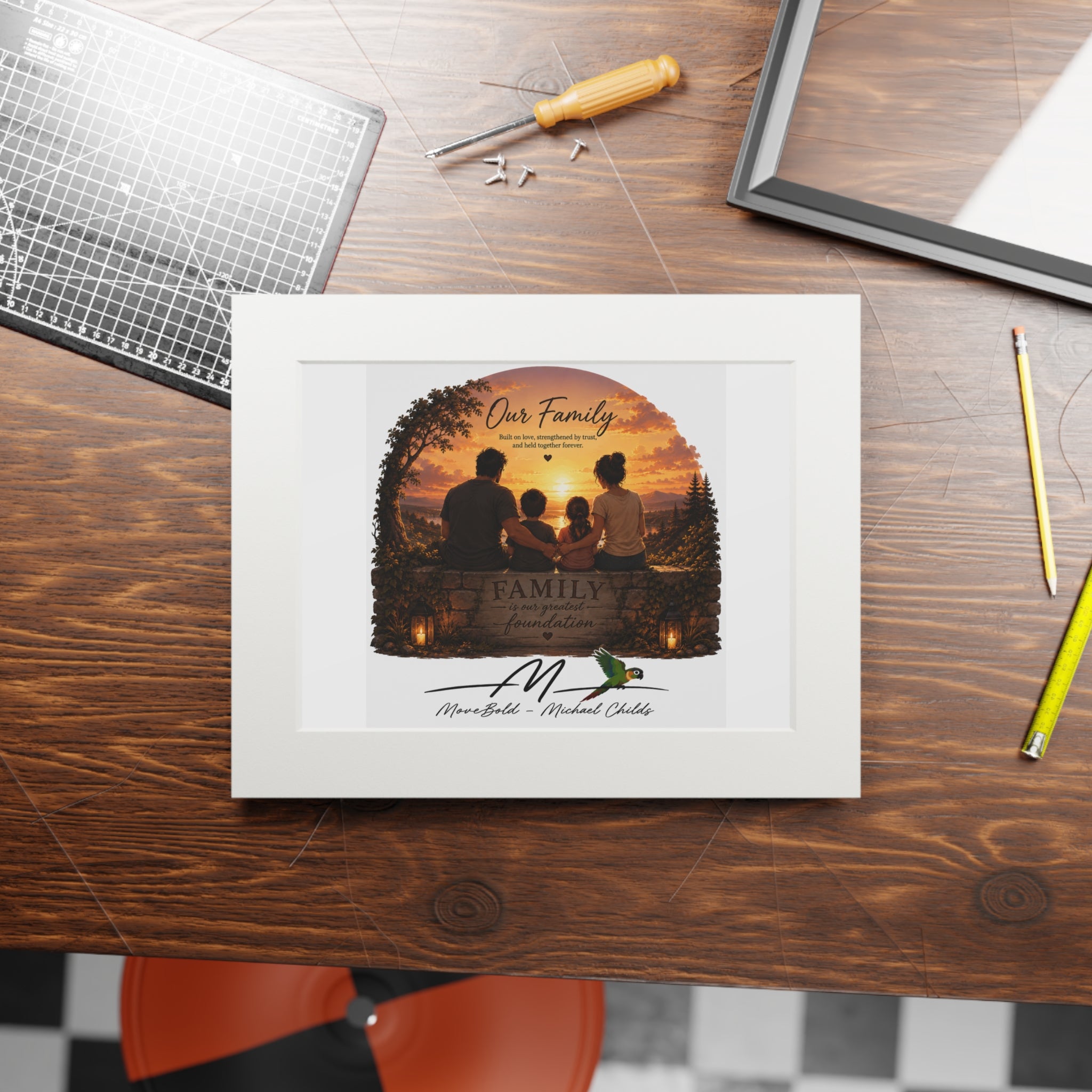 Family Fine Art Prints (Passepartout Paper Frame)