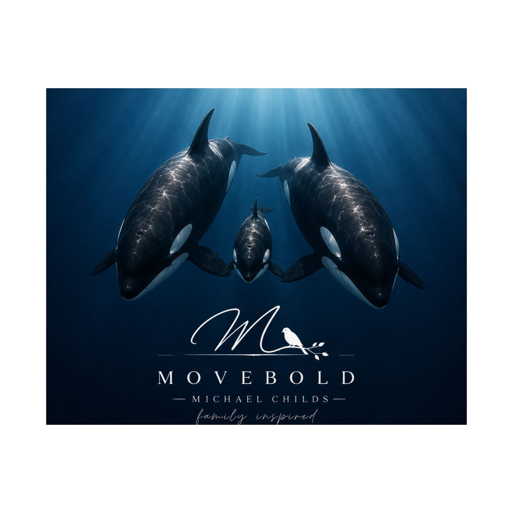 Ocean Whale Family Matte Horizontal Posters