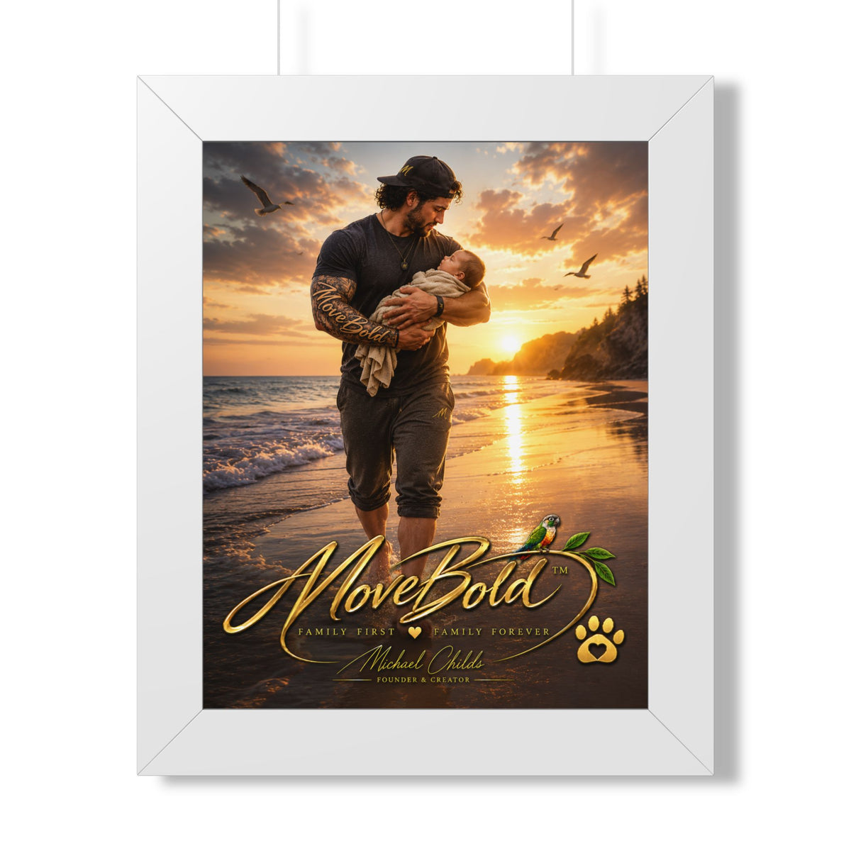 Father and son Framed Vertical Poster