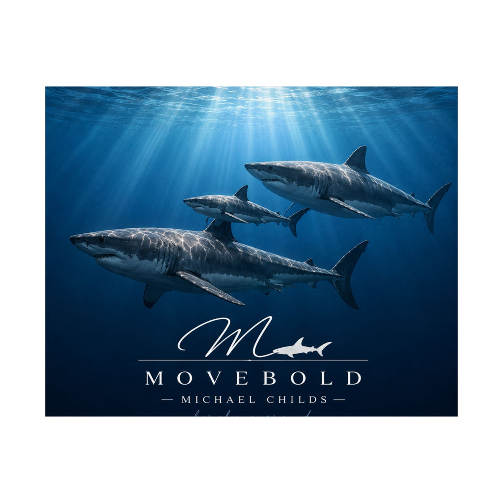 Ocean Shark Family Matte Horizontal Poster