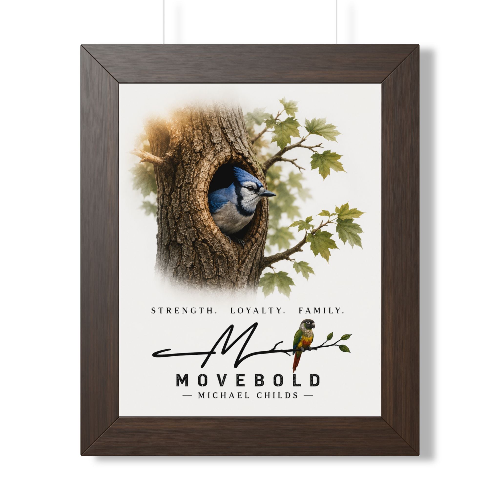 Blue J.ay Framed Vertical Poster