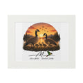 Canadian gray goose family Fine Art Prints (Passepartout Paper Frame)