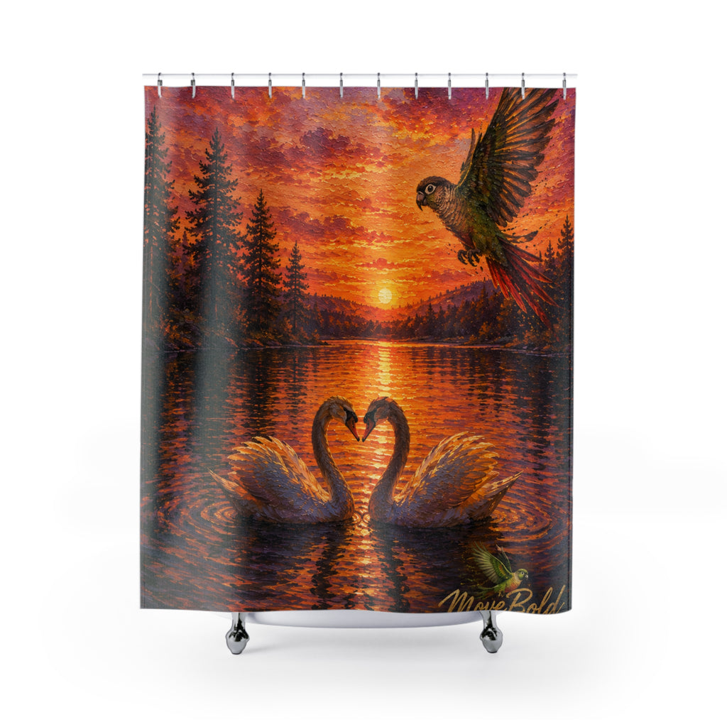 Love swan Shower Curtains