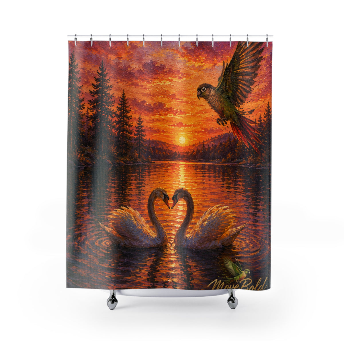 Love swan Shower Curtains