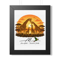 Giraffe family. Framed Vertical Poster