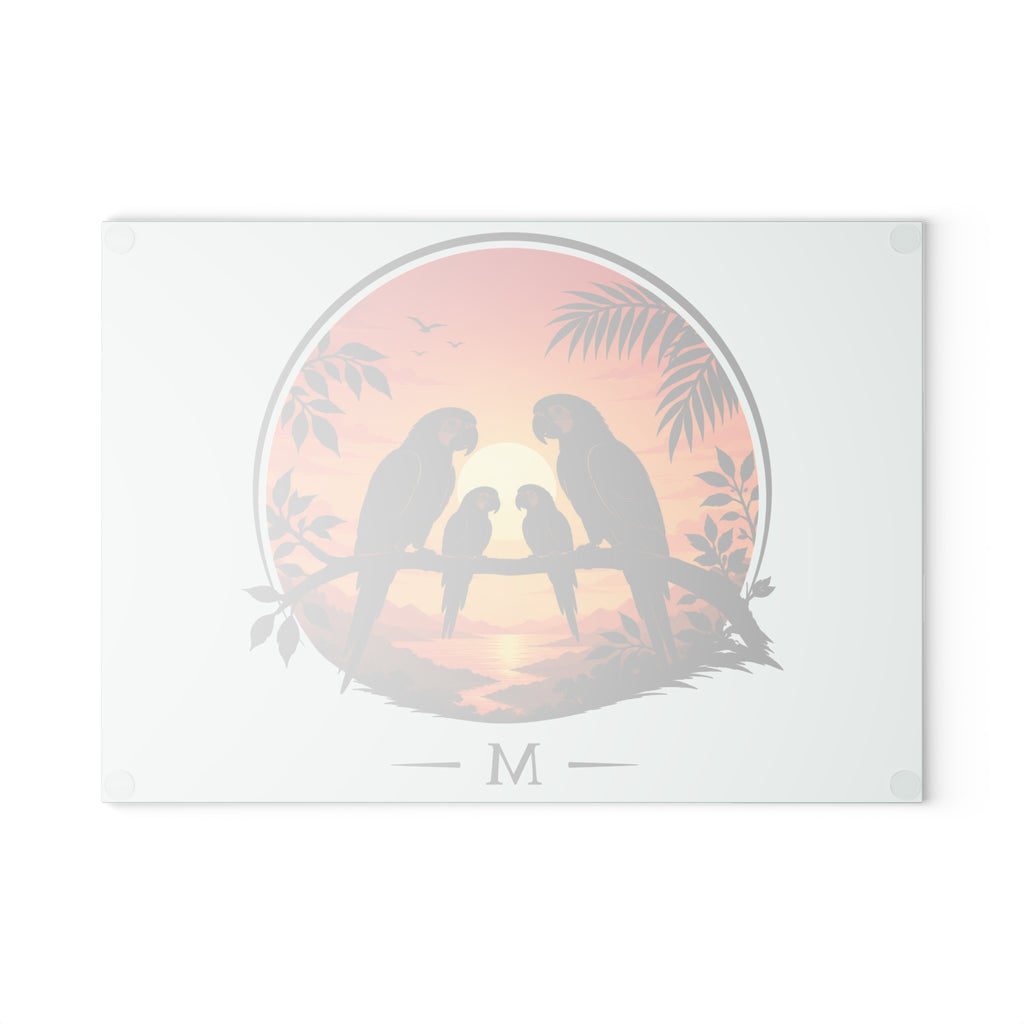 Parrot family Glass Cutting Board