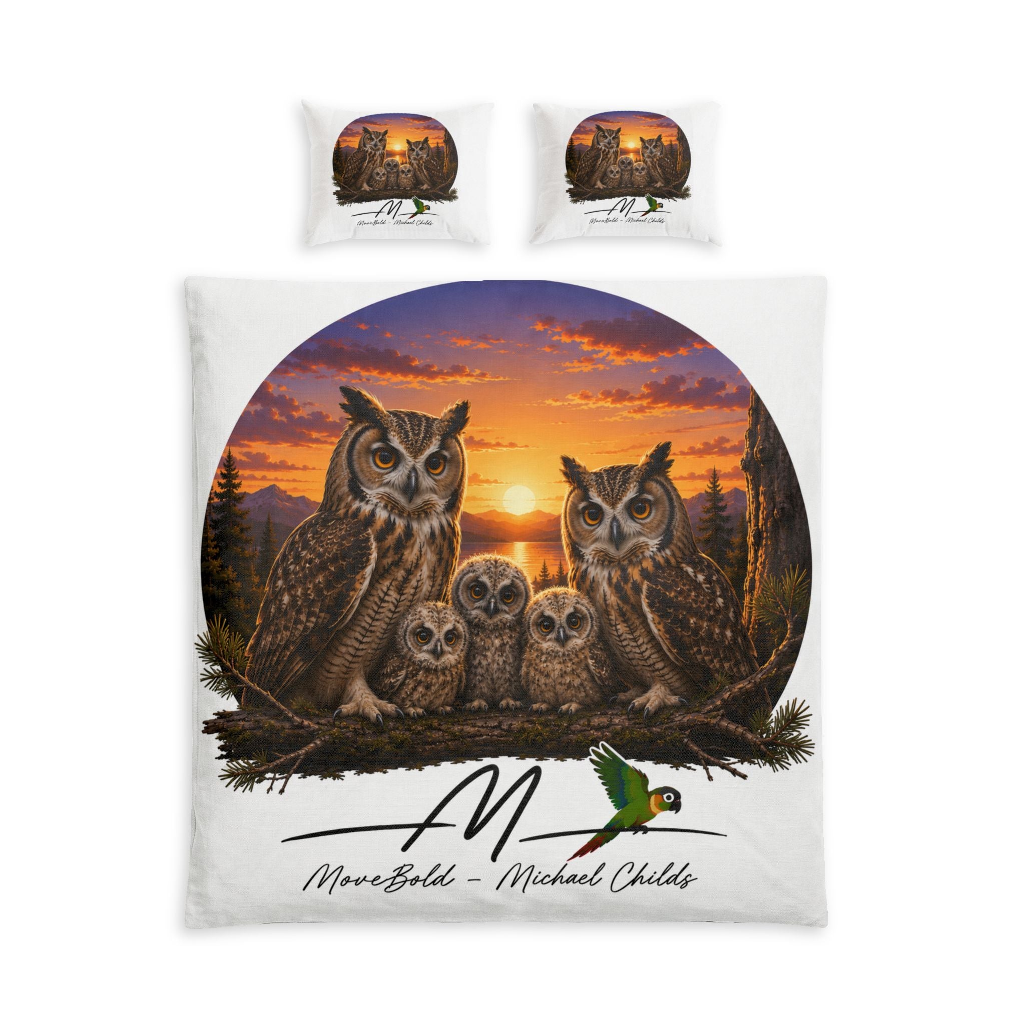 owl family Cotton Bed Set