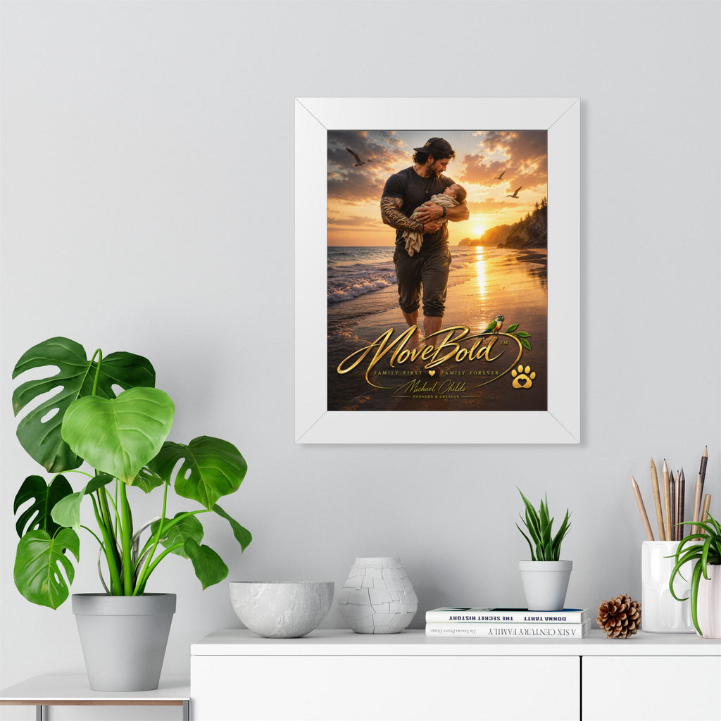 Father and son Framed Vertical Poster