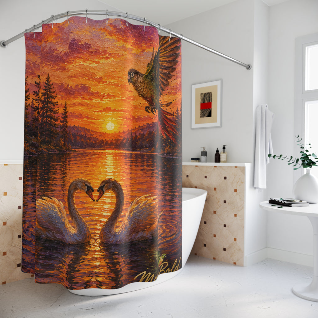 Love swan Shower Curtains