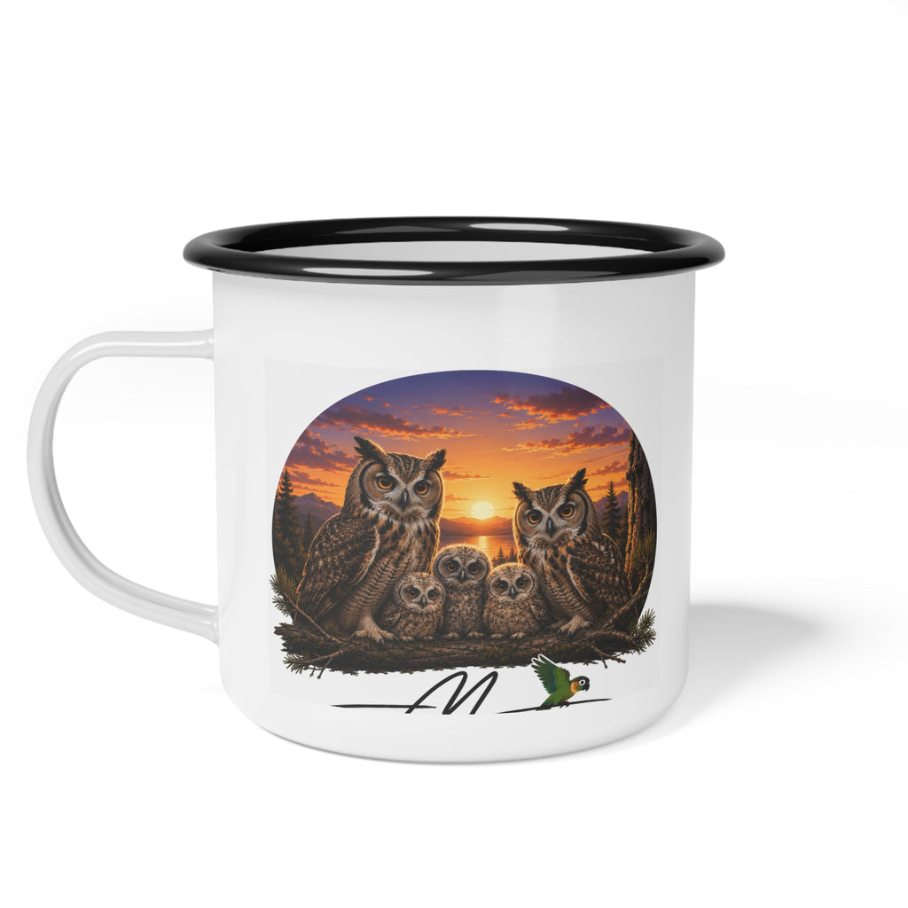 owl family Enamel Camp Cup