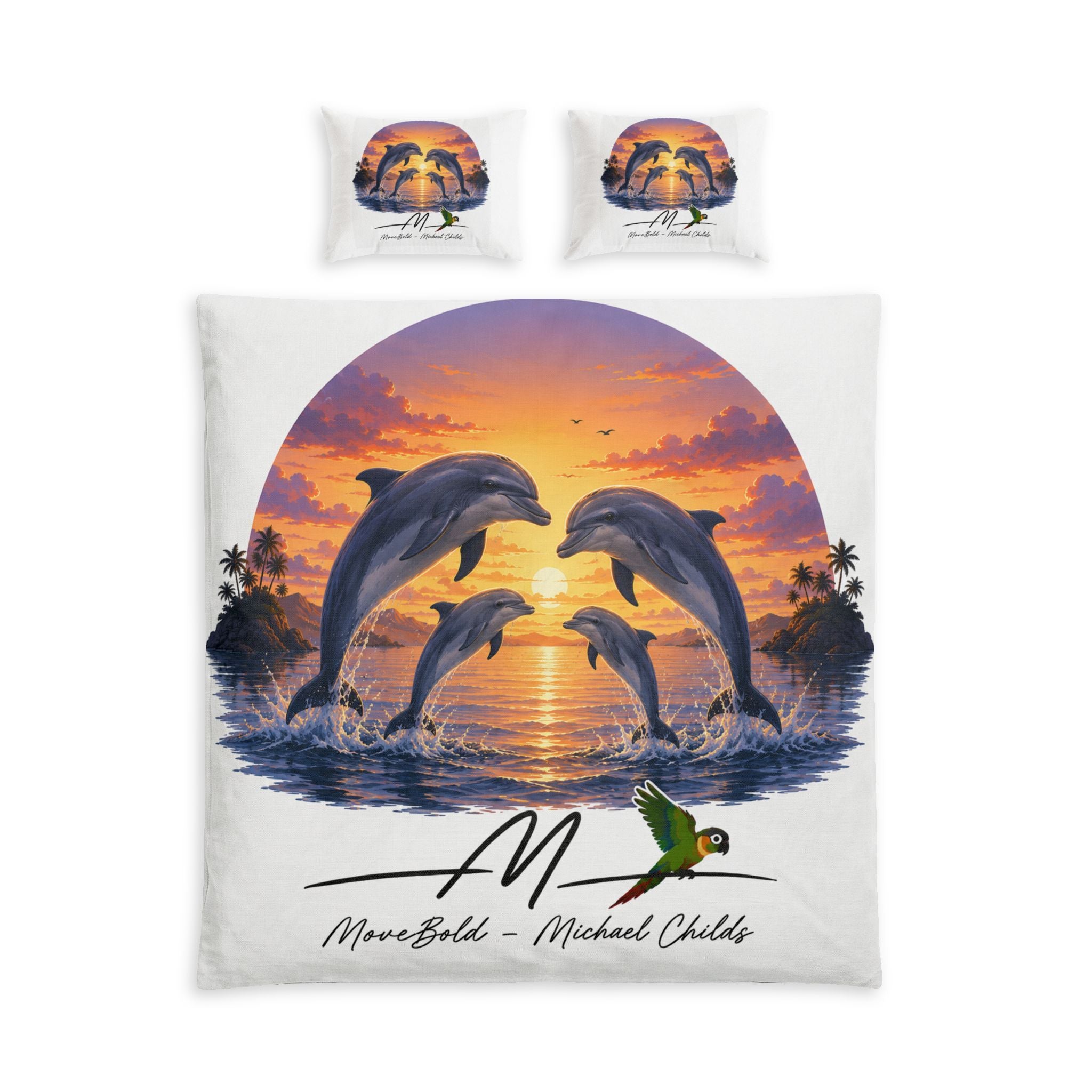 Dolphin family Cotton Bed Set