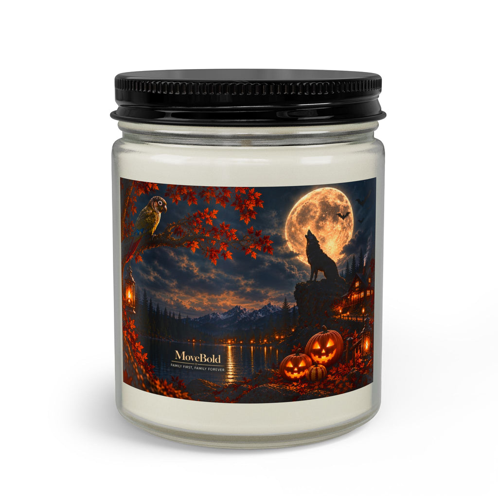Hallowen Wolf Scene Candle Set with Wick Trimmer
