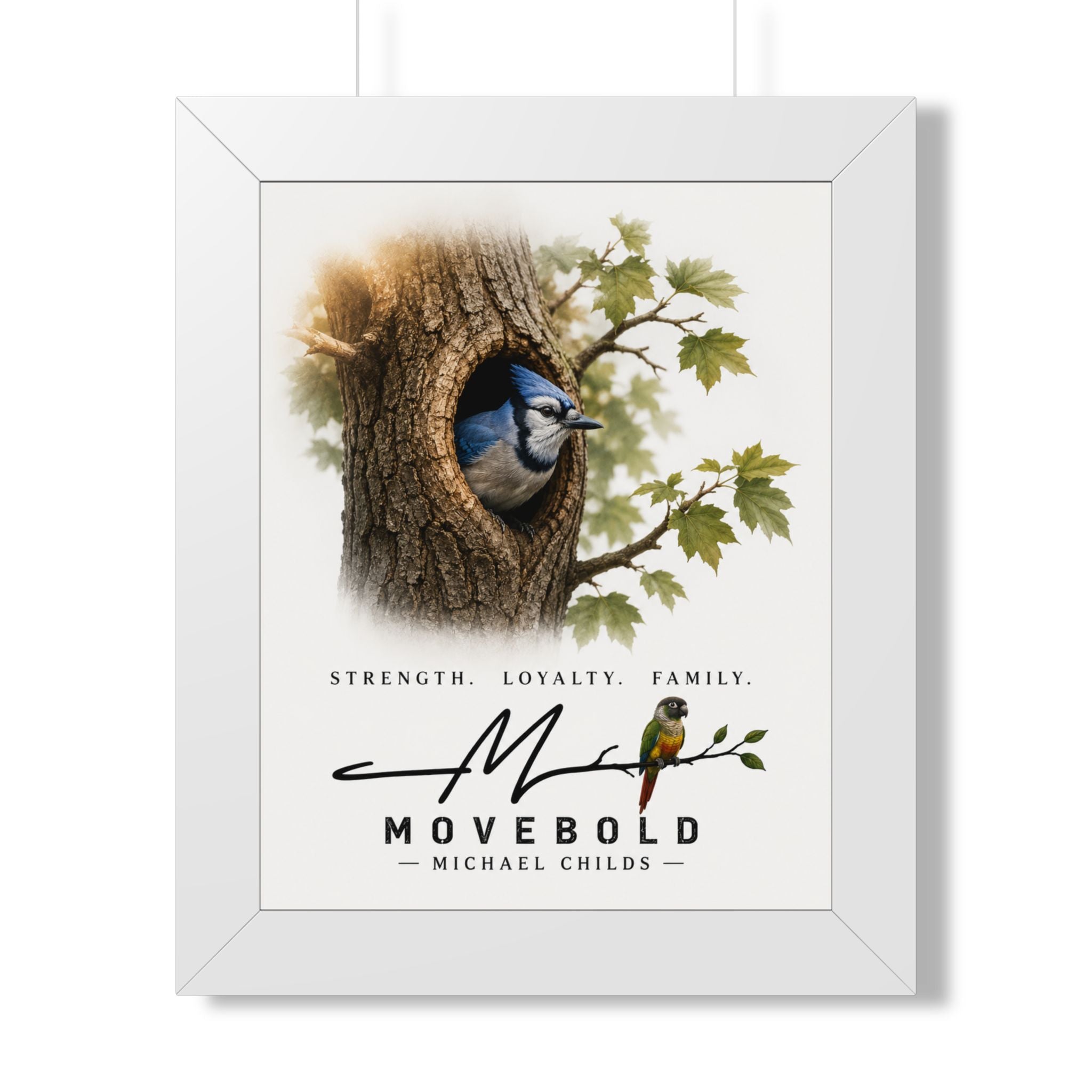 Blue J.ay Framed Vertical Poster