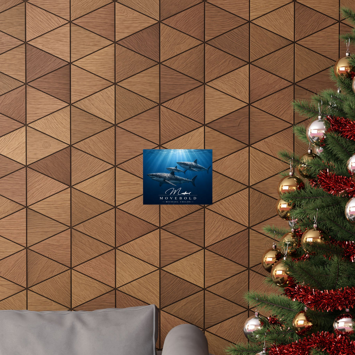 Ocean Shark Family Matte Horizontal Poster