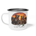 pit bull family Enamel Camp Cup