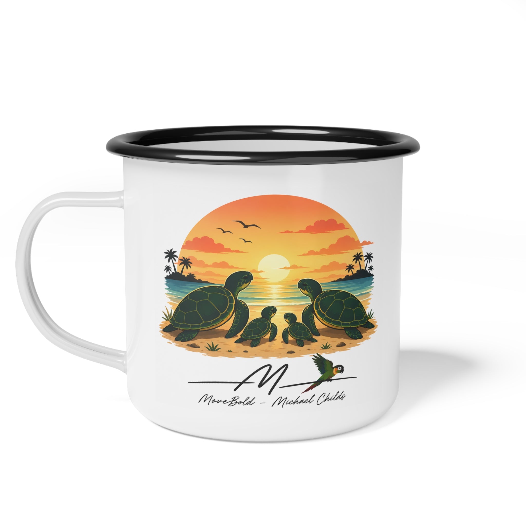 Turtle family Enamel Camp Cup