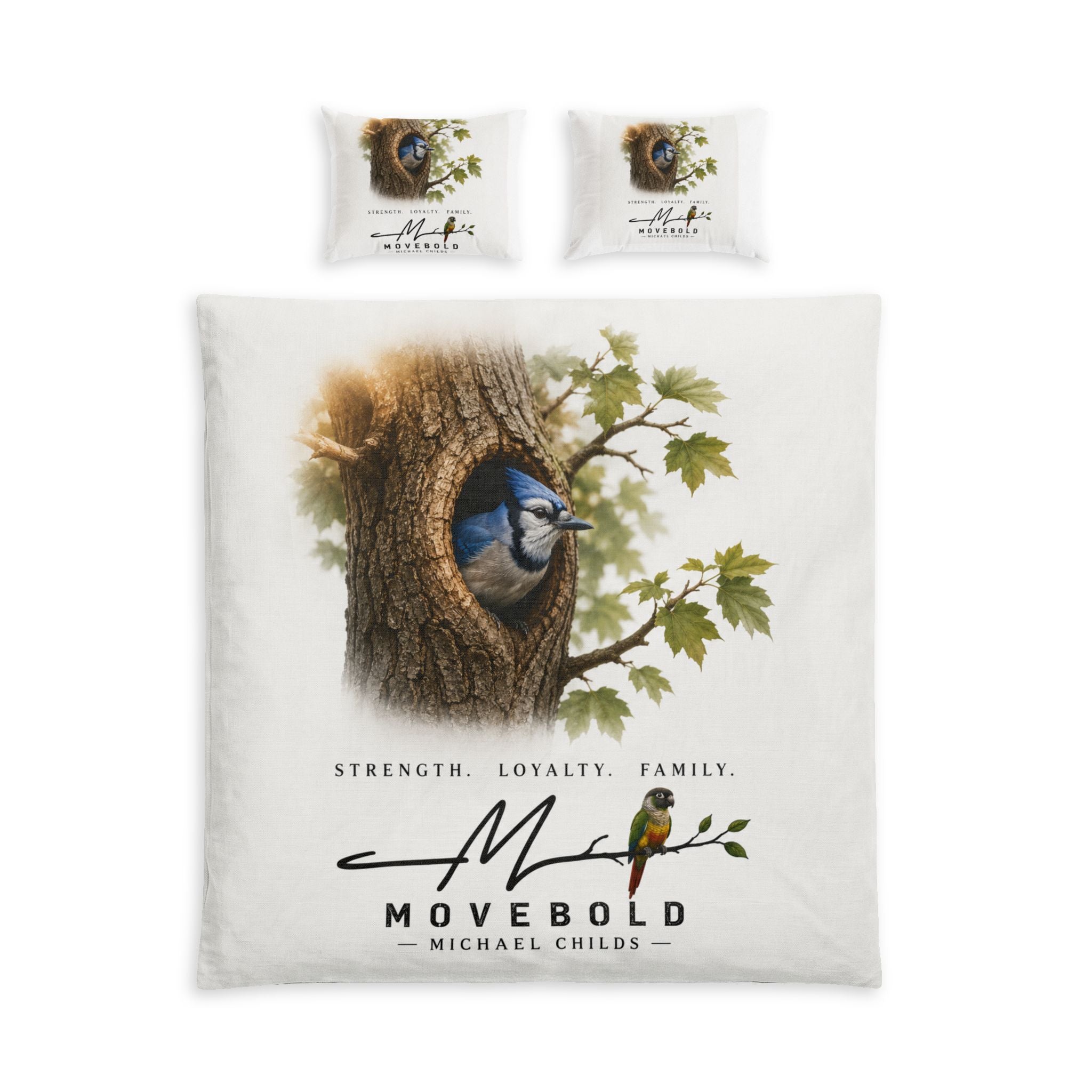 Blue J. Cotton Bed Set