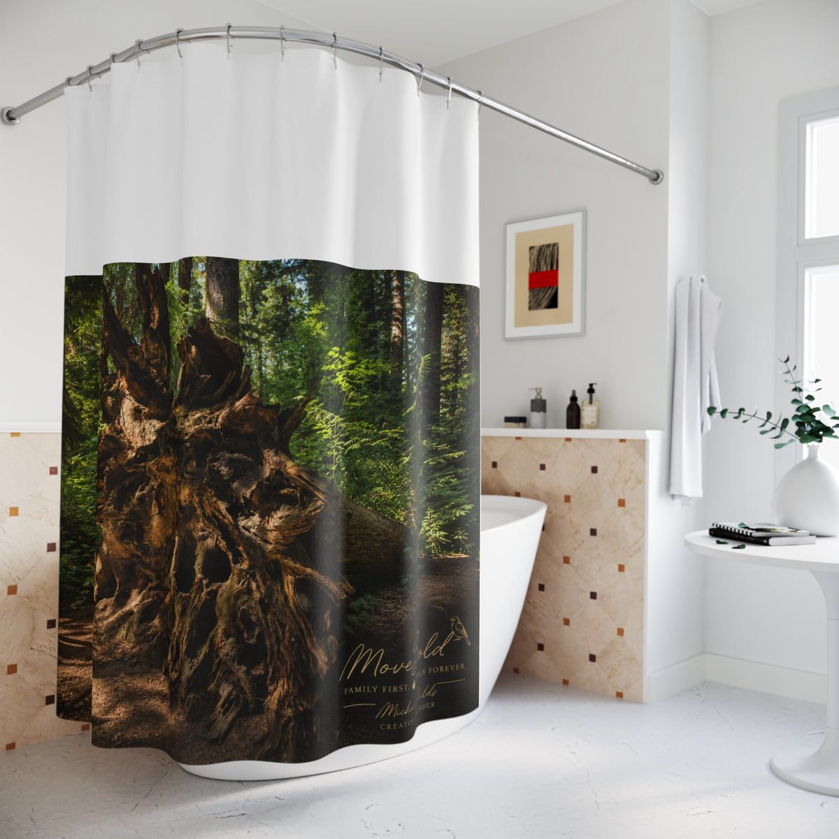 Mysterious tree Shower Curtains