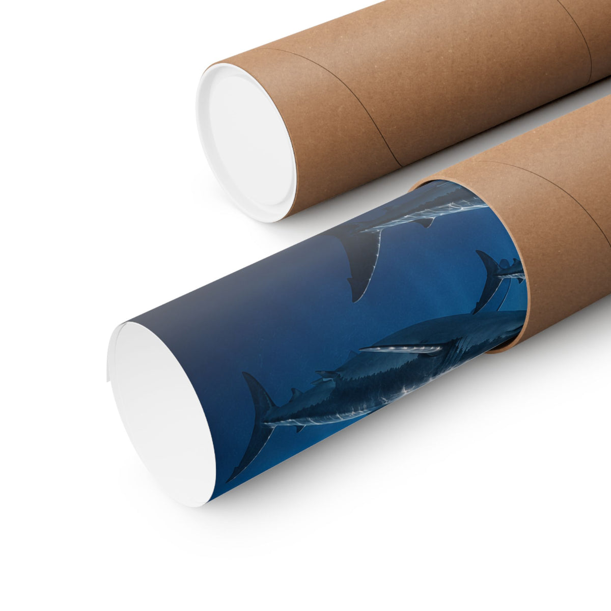 Ocean Shark Family Matte Horizontal Poster