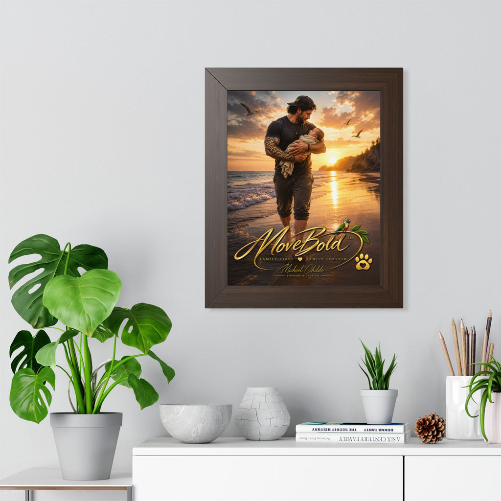 Father and son Framed Vertical Poster