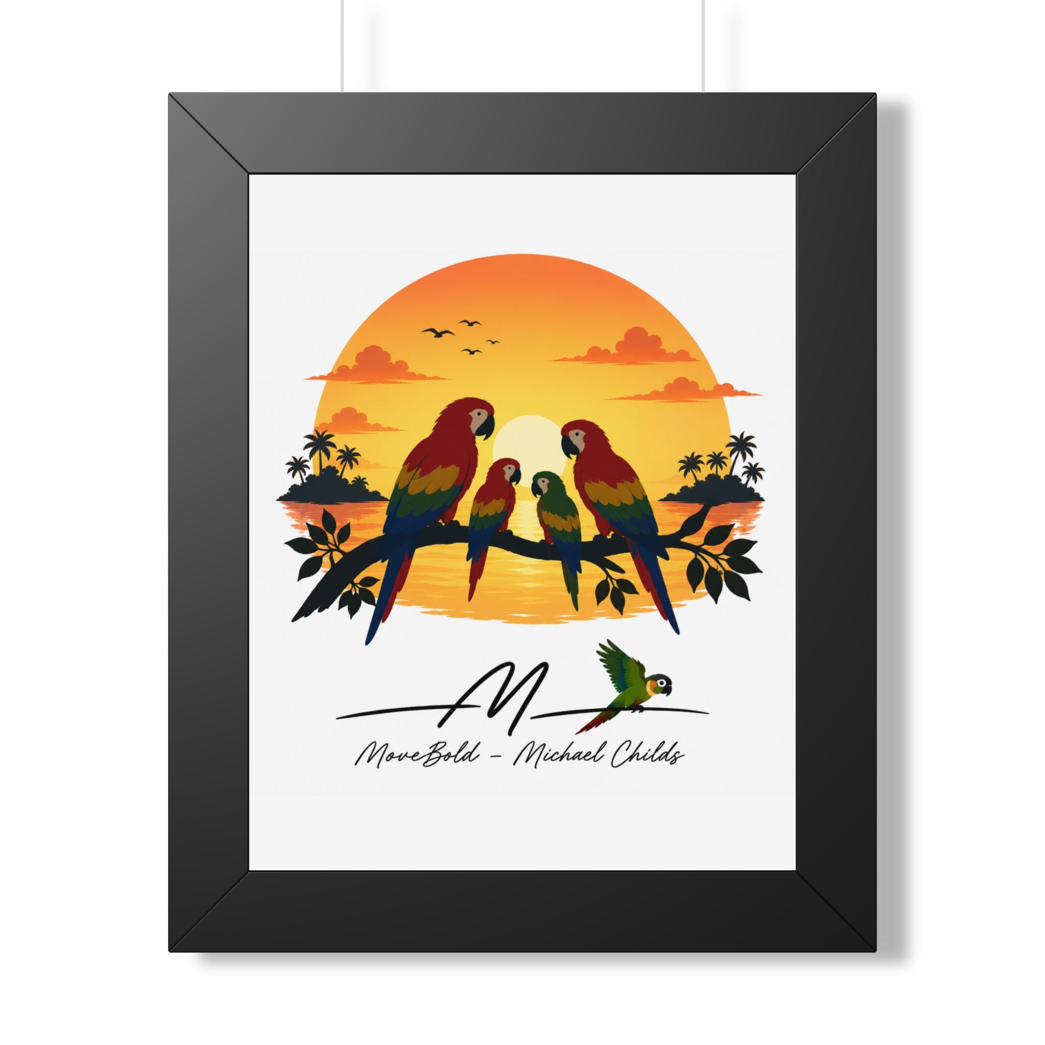 Parrot family Framed Vertical Poster