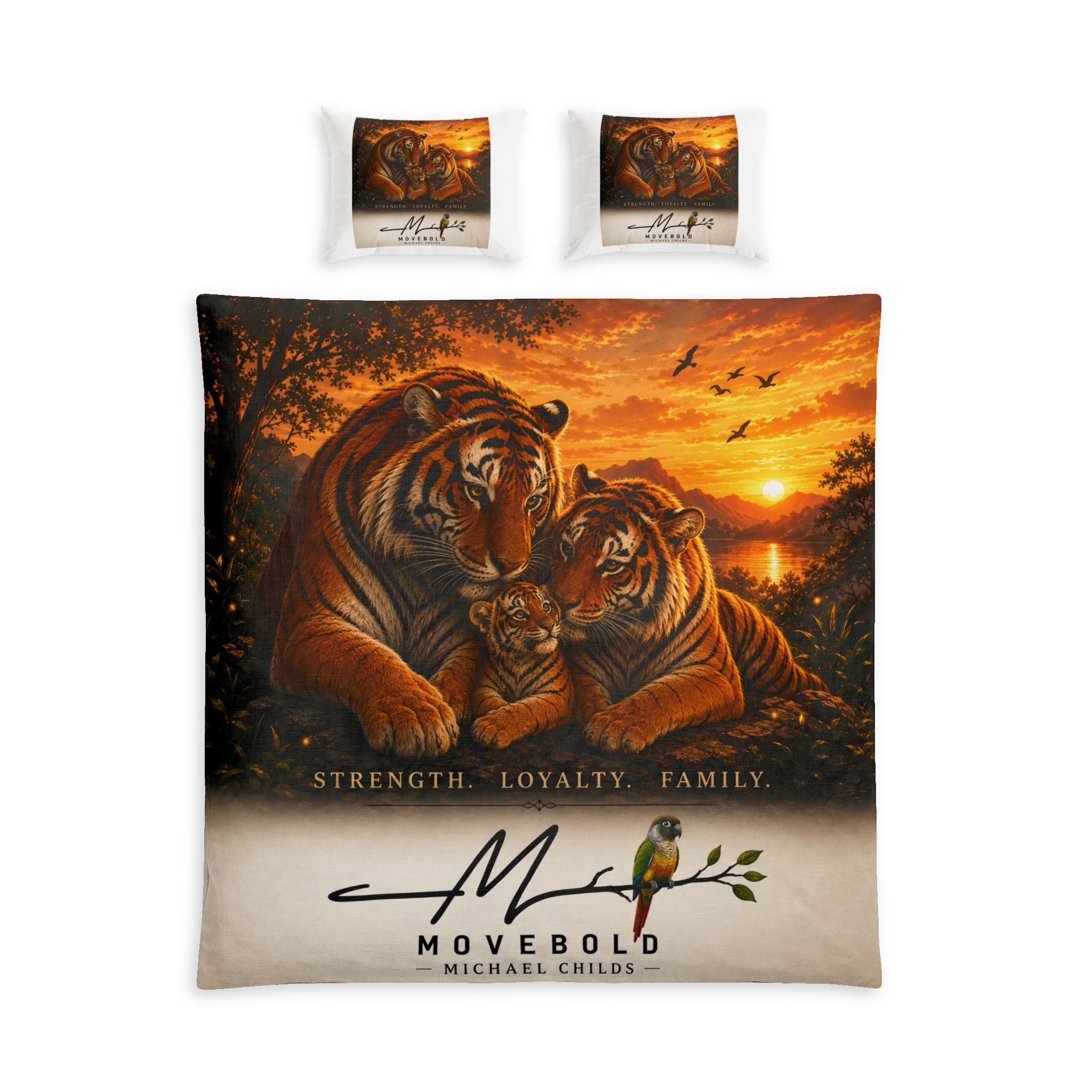 Tiger family Cotton Bed Set