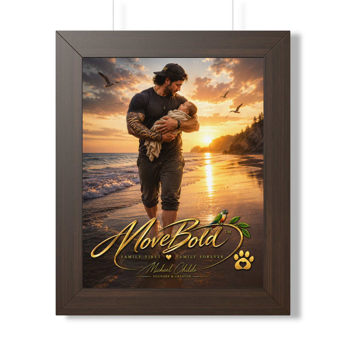 Father and son Framed Vertical Poster