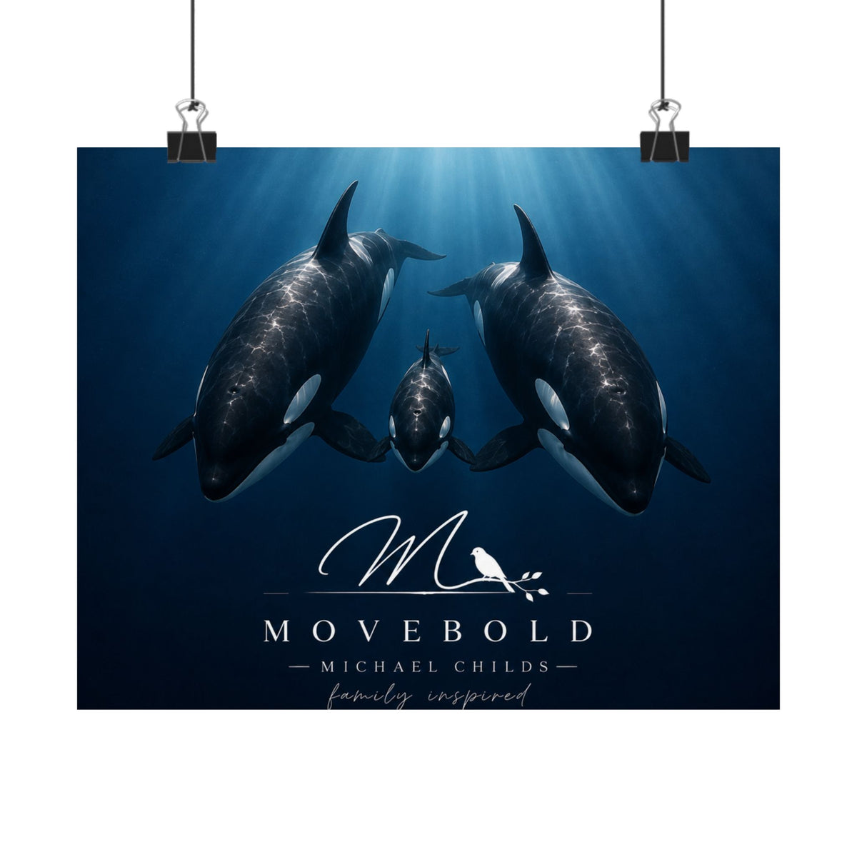 Ocean Whale Family Matte Horizontal Posters