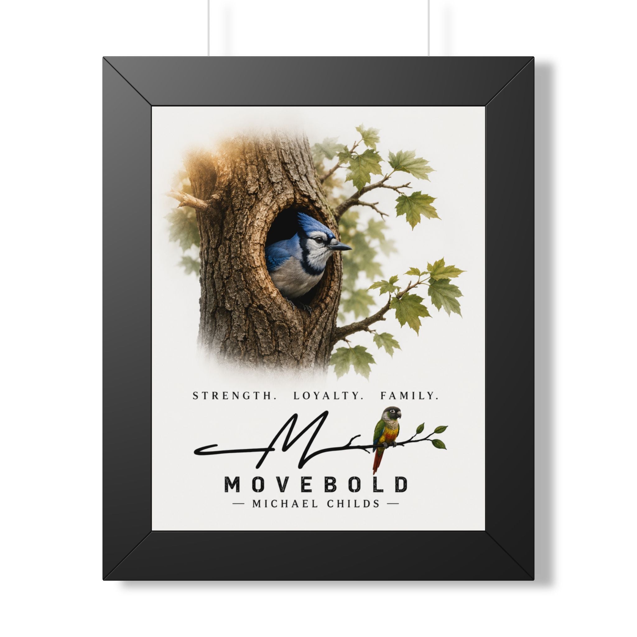 Blue J.ay Framed Vertical Poster