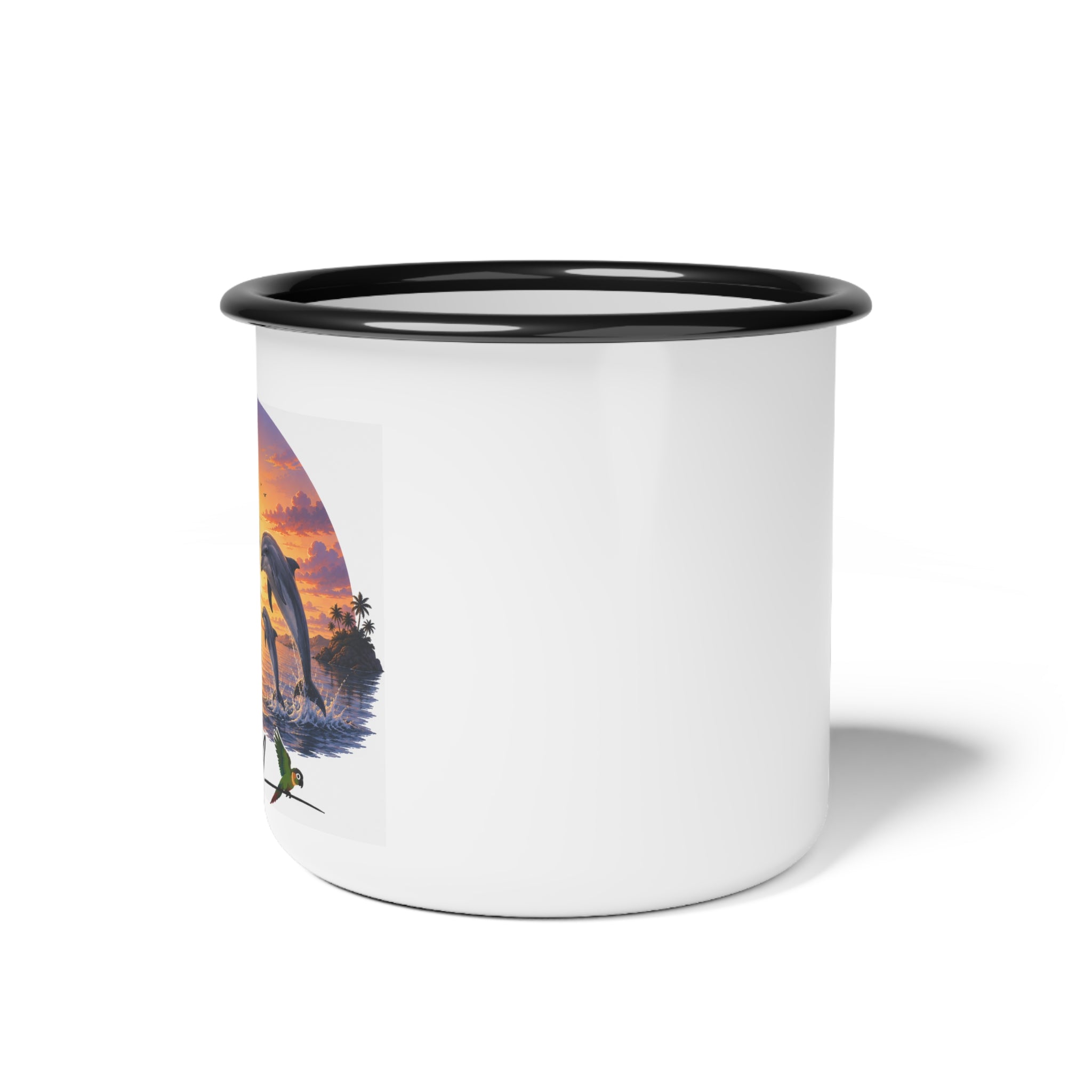 Dolphin family Enamel Camp Cup